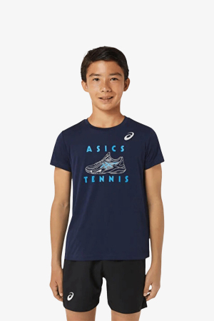 Asics Boys Tennıs Graphıc Çocuk Yeşil T-Shirt 2044A035-400 - Asics