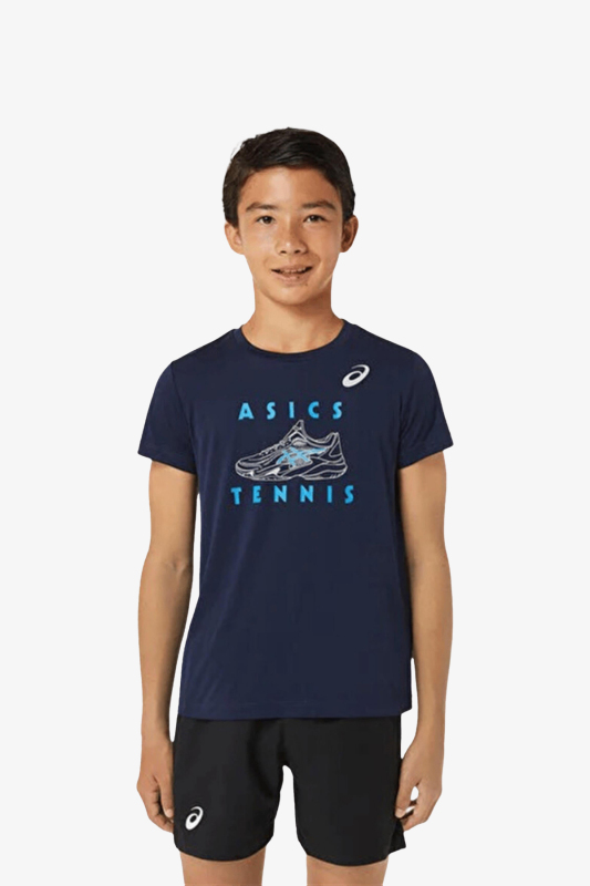 Asics Boys Tennıs Graphıc Çocuk Yeşil T-Shirt 2044A035-400 - 1