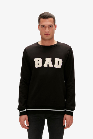 Bad Bear Felt Crewneck Erkek Siyah Sweatshirt 23.02.12.013-C01 - Bad Bear