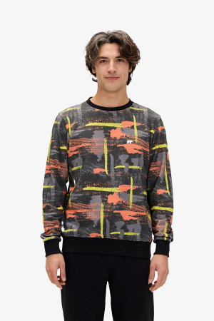 Bad Bear Flame Crewneck Erkek Siyah Sweatshirt 24.02.12.017-C01 - Bad Bear