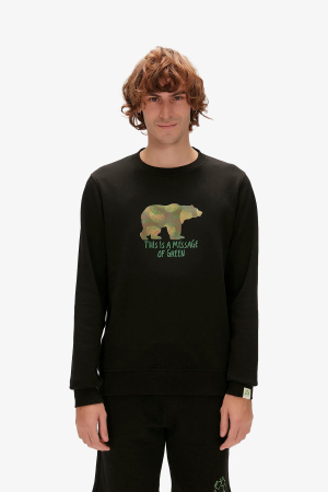 Bad Bear Re-Finger Crewneck Erkek Siyah Sweatshirt 23.02.12.033-C01 - Bad Bear