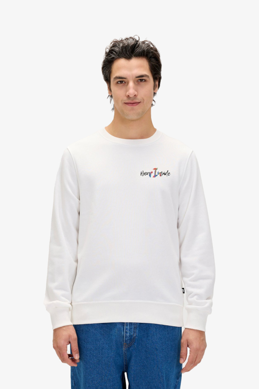 Bad Bear Splashy Crewneck Erkek Beyaz Sweatshirt 24.02.12.022-C04 - 1