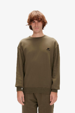 Bad Bear Tag Crewneck Erkek Haki Sweatshirt 23.02.12.020-C70 - Bad Bear