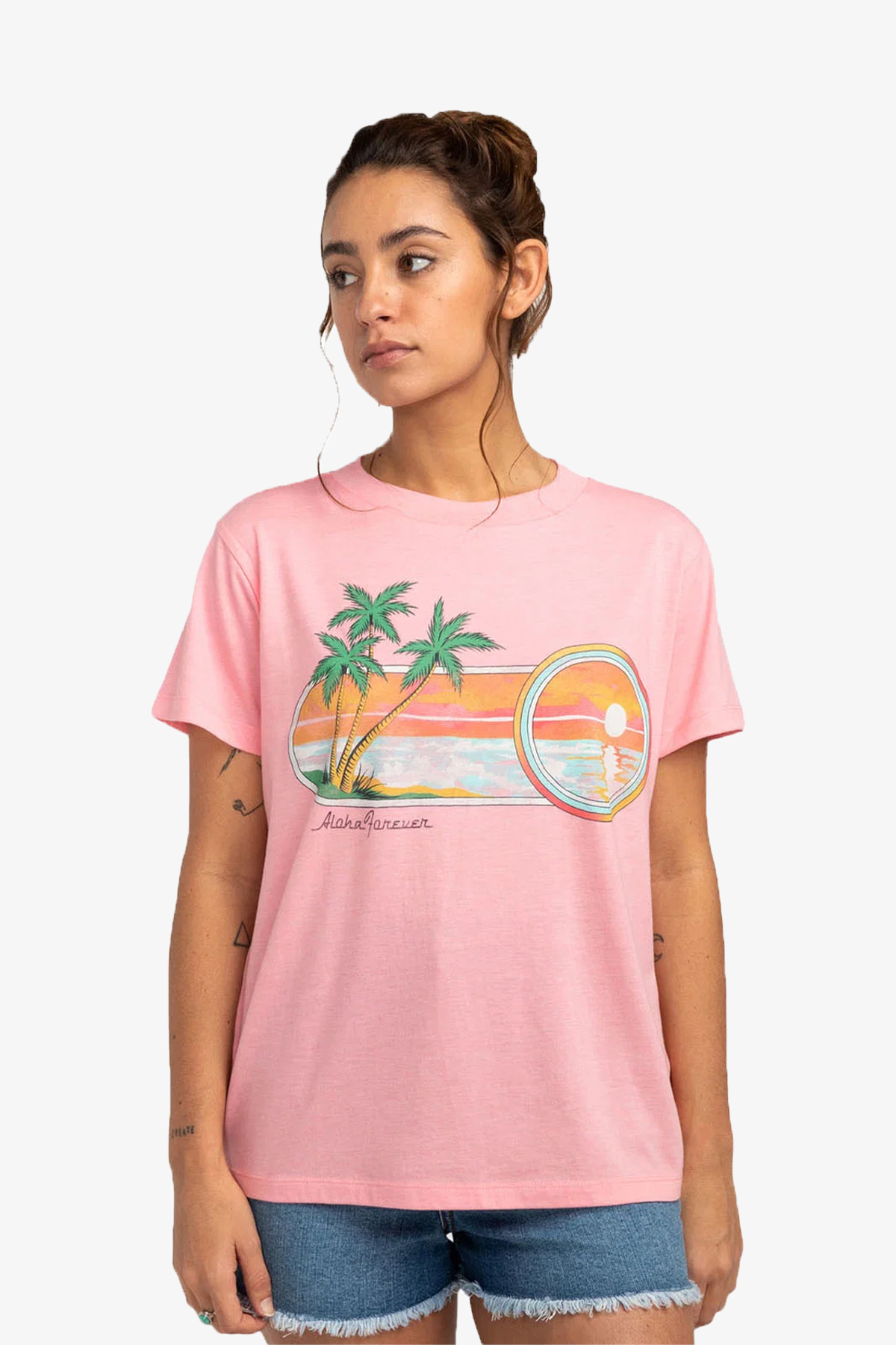 Billabong Aloha Forever Kadın Pembe T-Shirt EBJZT00124-MFK0