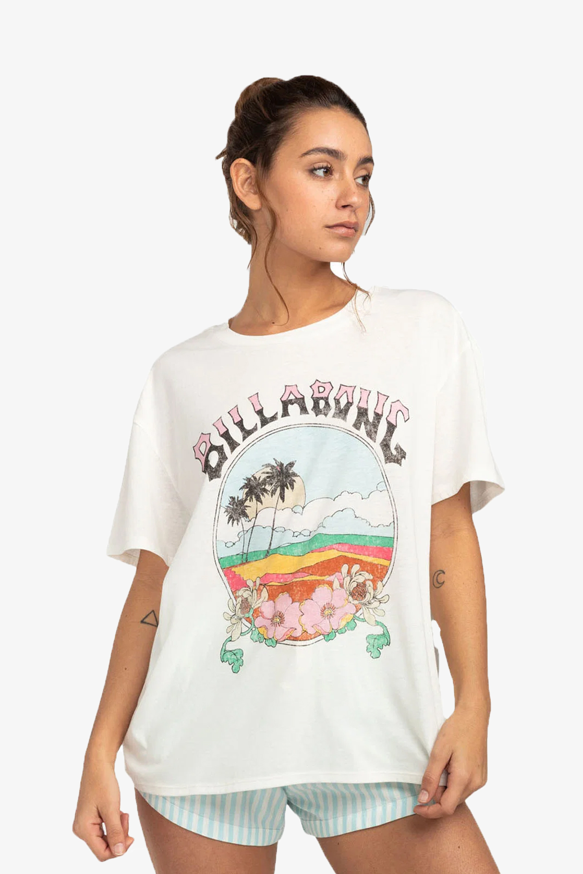 Billabong Beautıful Day Kadın Beyaz T-Shirt EBJZT00121-SCS