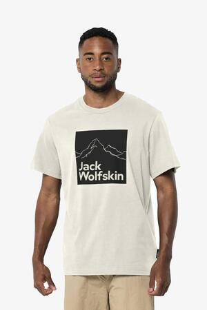 Jack Wolfskin Brand T M Krem Erkek T-Shirt 1809021-5152 - Jack Wolfskin