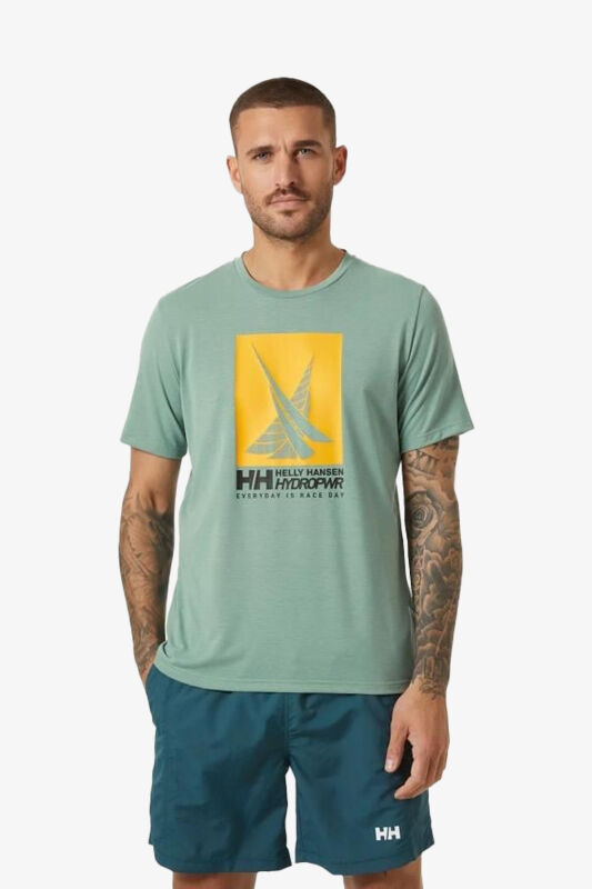 Helly Hansen Hp Race Graphic Erkek Yeşil T-Shirt 34419-489 - 1