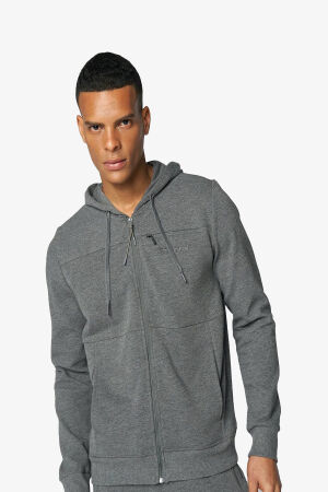 Hummel Everett Erkek Gri Fermuarlı Hoodie 921676-2833 - 1