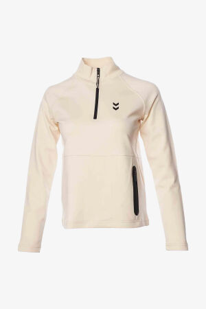 Hummel Hmlfuyu Zip Neck Kadın Bej Sweatshirt 921960-9820 - 4