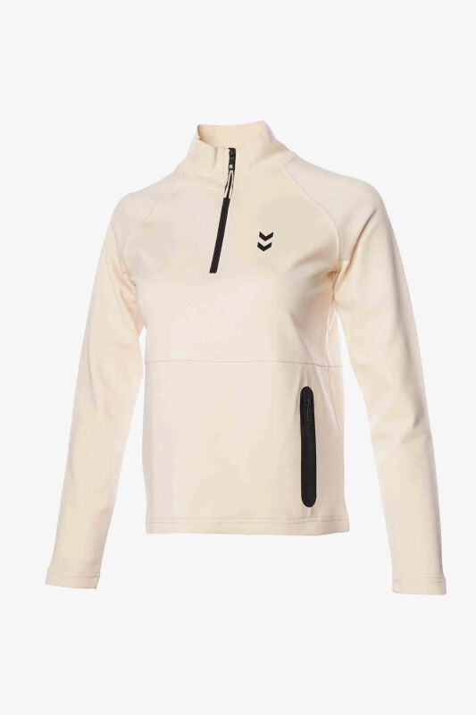 Hummel Hmlfuyu Zip Neck Kadın Bej Sweatshirt 921960-9820 - 5