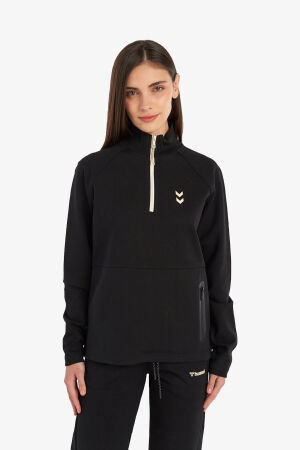 Hummel Hmlfuyu Zip Neck Kadın Siyah Sweatshirt 921960-2001 - 1