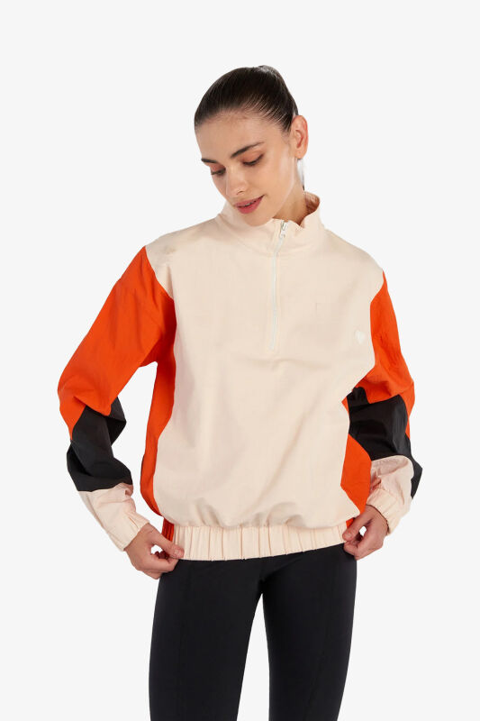 Hummel Hmlsage Zip Neck Kadın Bej Sweatshirt 922063-9820 - 1