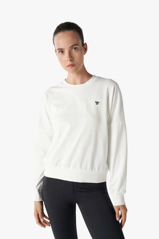 Hummel Hmlt-Ic Icona Kadın Beyaz Sweatshirt 921838-9003 - 1