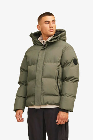 Jack & Jones Jcoalpha Puffer Erkek Yeşil Mont 12261971-DustyOlive - 1