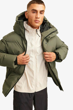 Jack & Jones Jcoalpha Puffer Erkek Yeşil Mont 12261971-DustyOlive - 3