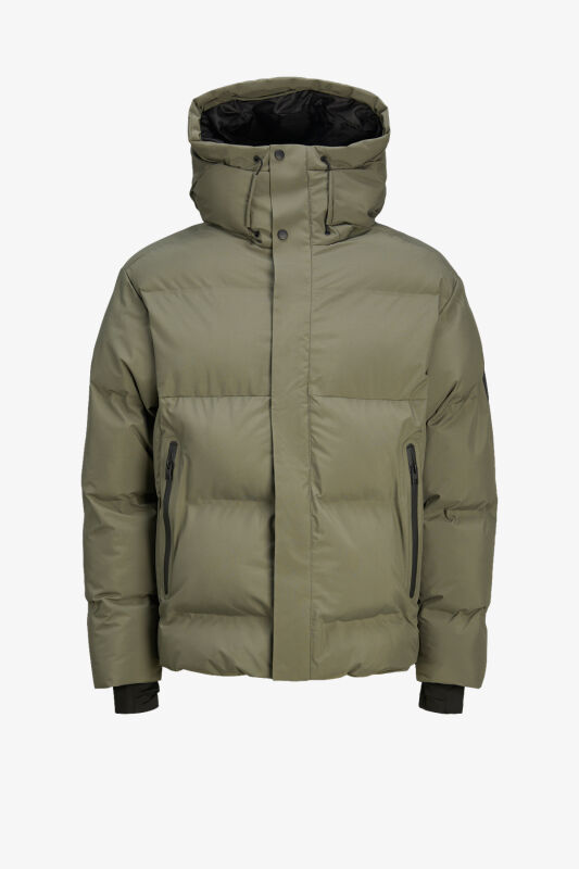 Jack & Jones Jcoalpha Puffer Erkek Yeşil Mont 12261971-DustyOlive - 4