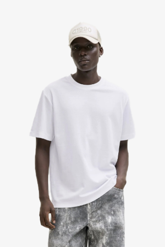 Jack & Jones Jcofusıon Badge Erkek Beyaz T-Shirt 12289962-Bright White - 1