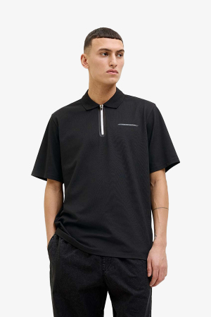 Jack & Jones Jcofusıon Pıque Polo Erkek Siyah T-Shirt 12273127-Black - Jack & Jones