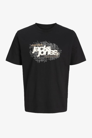 Jack & Jones Jcogrıd Brandıng Erkek Siyah T-Shirt 12284931-Black - Jack & Jones