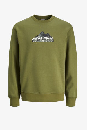 Jack & Jones Jcomountain Erkek Yeşil Sweatshirt 12262094-Cypress 