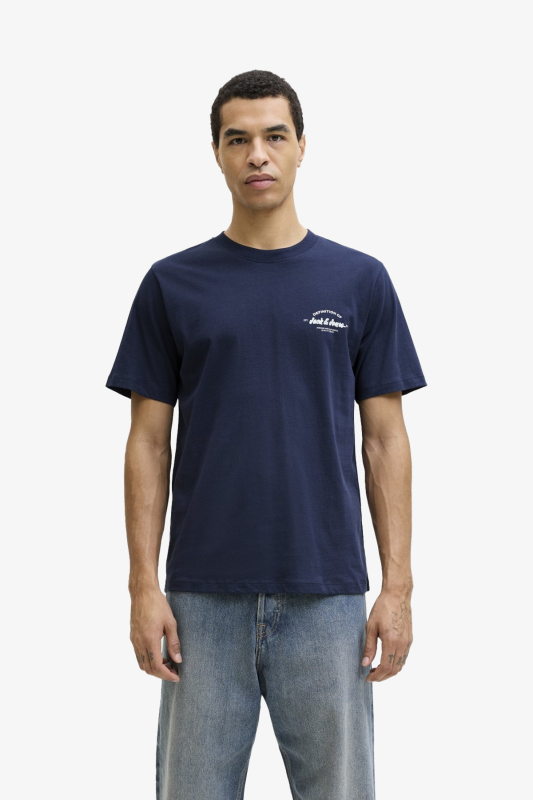 Jack & Jones Jjbrandon Erkek Lacivert T-Shirt 12288113-Navy Blazer - 1