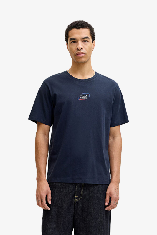 Jack & Jones Jjcorp Graphıc Erkek Lacivert T-Shirt 12268415-Navy Blazer - 1