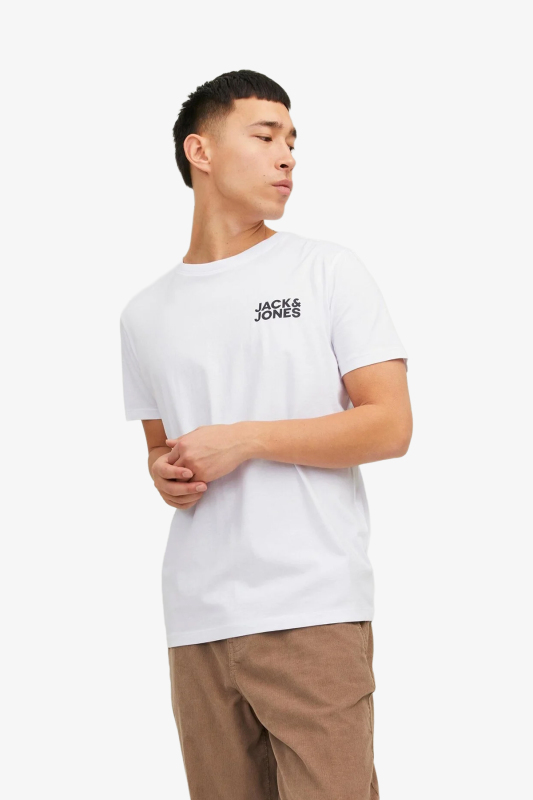 Jack & Jones Jjecorp Erkek Beyaz T-Shirt 12151955-White - 1