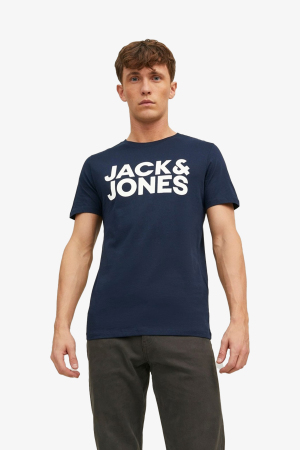 Jack & Jones Jjecorp Erkek Lacivert T-Shirt 12151955-Navy Blazer - Jack & Jones