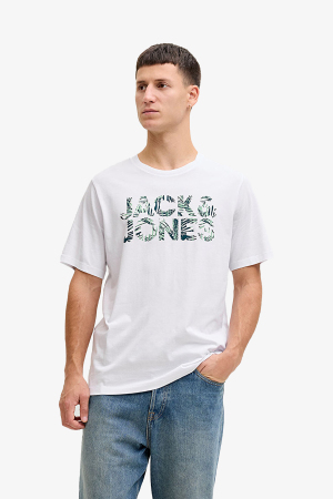 Jack & Jones Jjejeff Logo Erkek Beyaz T-Shirt 12288536-White - Jack & Jones