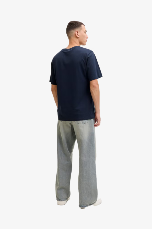 Jack & Jones Jjejeff Logo Erkek Mavi T-Shirt 12288536-Sky Captain - 2