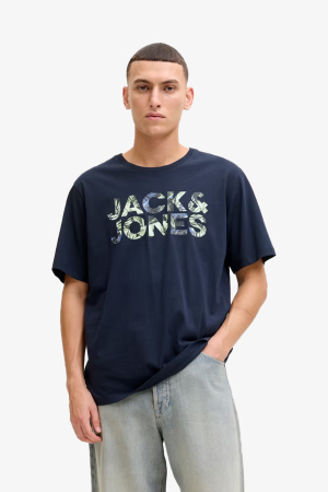 Jack & Jones Jjejeff Logo Erkek Mavi T-Shirt 12288536-Sky Captain - Jack & Jones