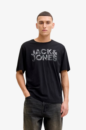 Jack & Jones Jjejeff Logo Erkek Siyah T-Shirt 12288536-Black - Jack & Jones
