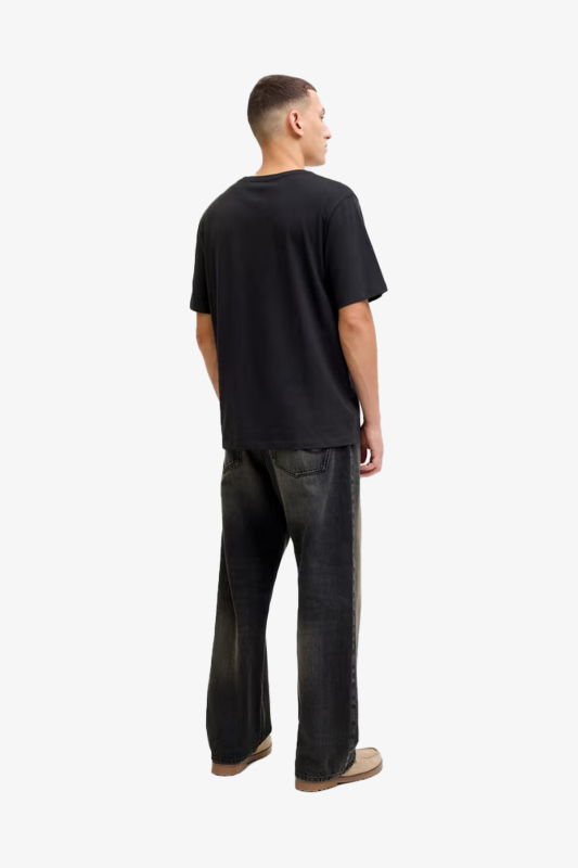 Jack & Jones Jjejeff Logo Erkek Siyah T-Shirt 12288536-Black - 2