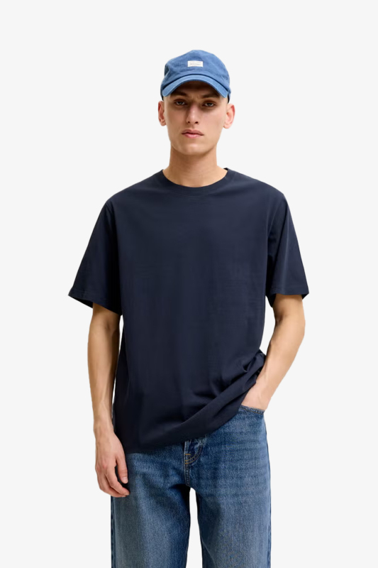 Jack & Jones Jjeorganıc Basıc Erkek Lacivert T-Shirt 12156101-Navy Blazer - 1