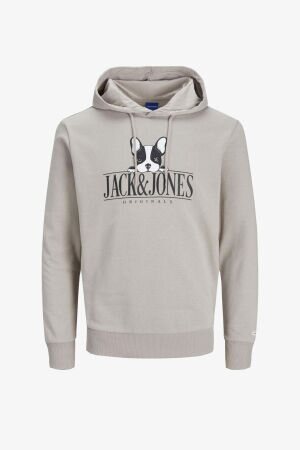 Jack & Jones Jorbeware Sweat Hood Fst Erkek Bej Sweatshirt 12244219-Beıge - Jack & Jones