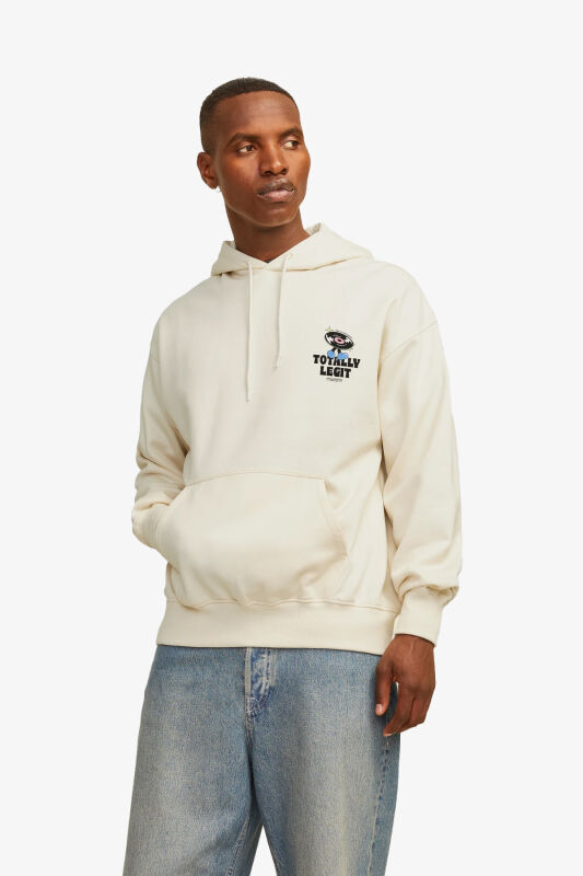 Jack & Jones Jorsalon Erkek Beyaz Sweatshirt 12263640-AntiqueWhite - 1