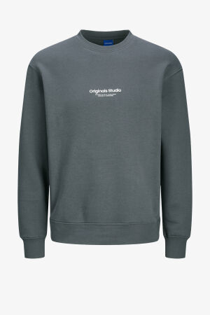 Jack & Jones Jorvesterbro Sweat Crew Neck Noos Erkek Gri Sweatshirt 12241694-IronGate - 2