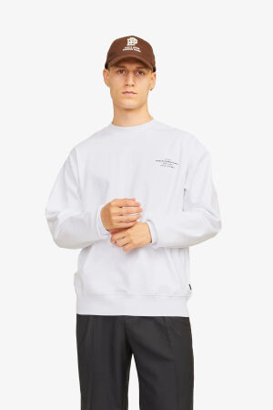 Jack & Jones Jprblachad Erkek Beyaz Sweatshirt 12261386-BrightWhite - 1