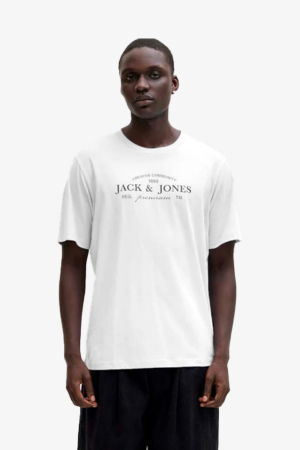 Jack & Jones Jprblakevın Erkek Beyaz T-Shirt 12298017-White - Jack & Jones
