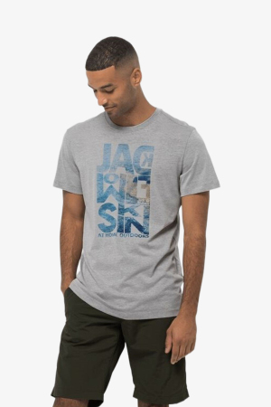 Jack Wolfskın Atlantıc Ocean T Erkek Gri T-Shirt 1806961-6046