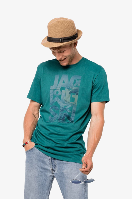 Jack Wolfskin Atlantıc Ocean T M Erkek Yeşil T-Shirt 1806961-4078 - 1