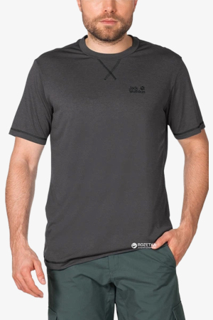 Jack Wolfskın Crosstraıl T Erkek Gri T-Shirt 1801671-6033