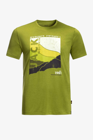 Jack Wolfskin Crotraıl Graphıc T M Erkek Sarı T-Shirt 1807202-4131 - Jack Wolfskin