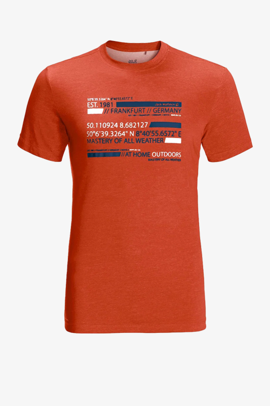 Jack Wolfskin Establıshed In T M Erkek Turuncu T-Shirt 1807751-2520 - 1