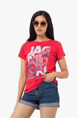 Jack Wolfskın Navıgatıon T Kadın Kırmızı T-Shirt 1807651-2058 - Jack Wolfskin