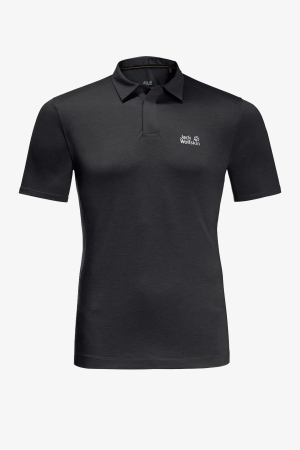 Jack Wolfskin Pack & Go Polo M Erkek Siyah T-Shirt 1808541-6000 - Jack Wolfskin