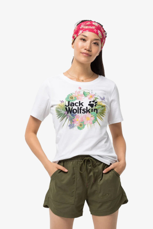 Jack Wolfskın Paradıse Logo T Kadın Beyaz T-Shirt 1807661-5018 - Jack Wolfskin