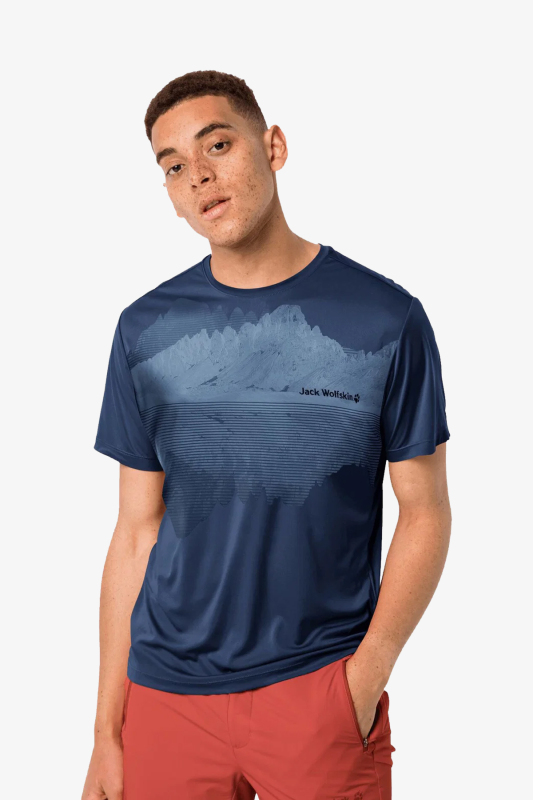 Jack Wolfskın Peak Graphıc T Erkek Lacivert T-Shirt 1807181-1024 - 1