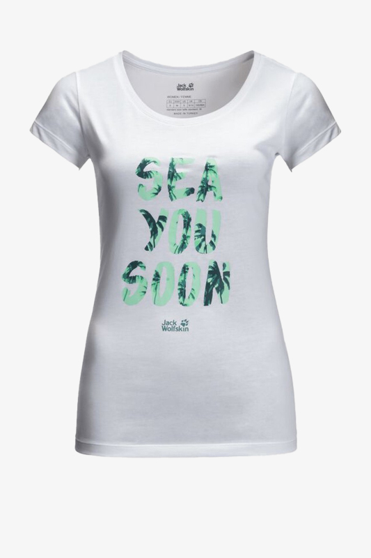 Jack Wolfskın Sea You Soon T Kadın Beyaz T-Shirt 1806392-5018 - 1