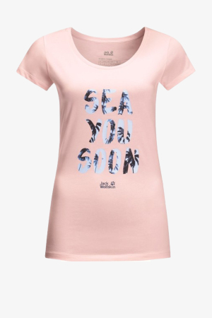 Jack Wolfskin Sea You Soon T Kadın Pembe T-Shirt 1806392-2057 - Jack Wolfskin